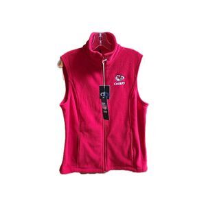 Kansas City Chiefs Women's Red Fleece Full Zip Vest NFL Size Small NEW